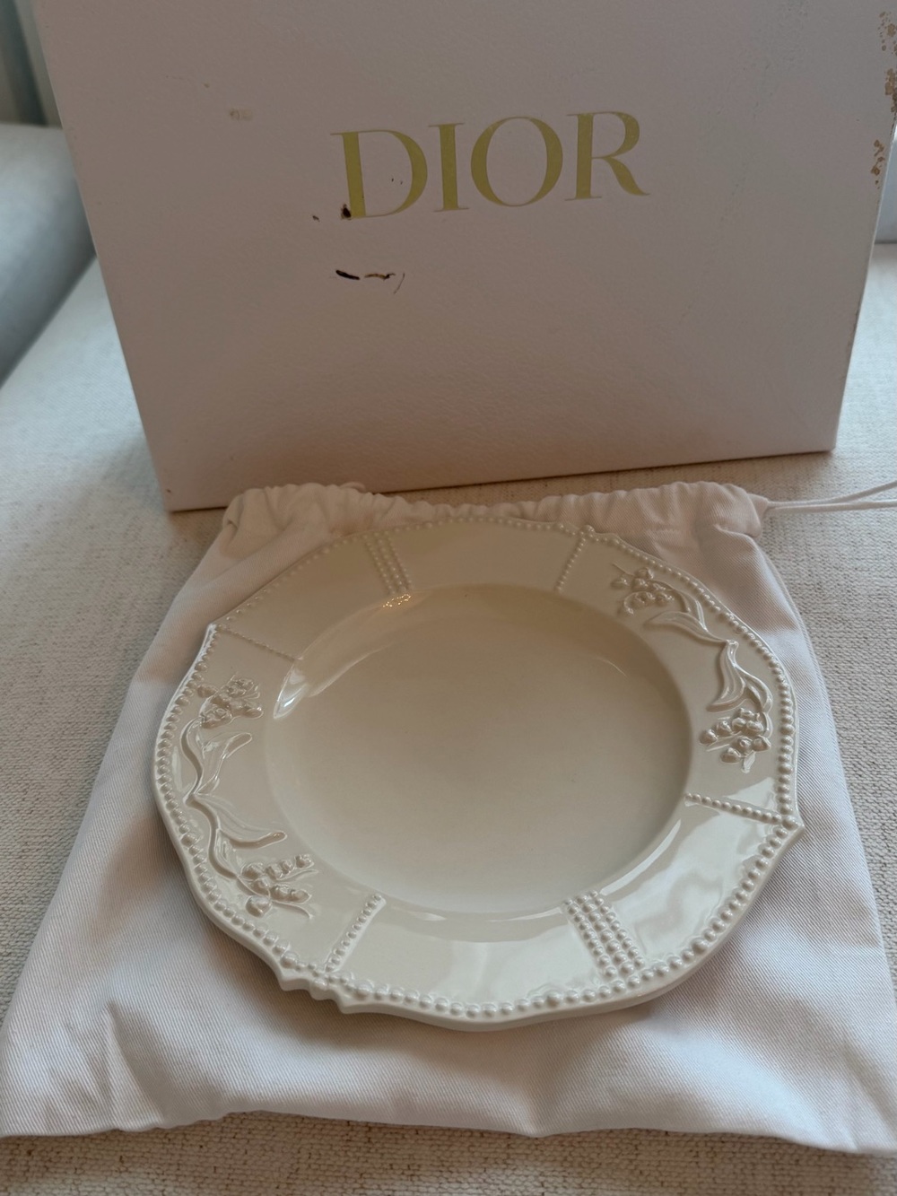 Dior Cream Decorative Dinner Plate